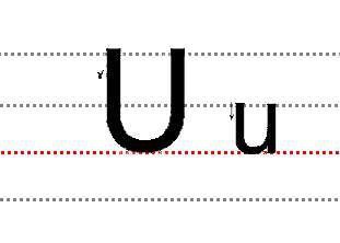 字母Uu的标准写法